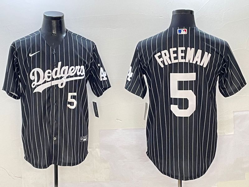 Men Los Angeles Dodgers #5 Freeman Black Stripe Jointly Name 2025 Nike MLB Jersey style 8->los angeles dodgers->MLB Jersey
